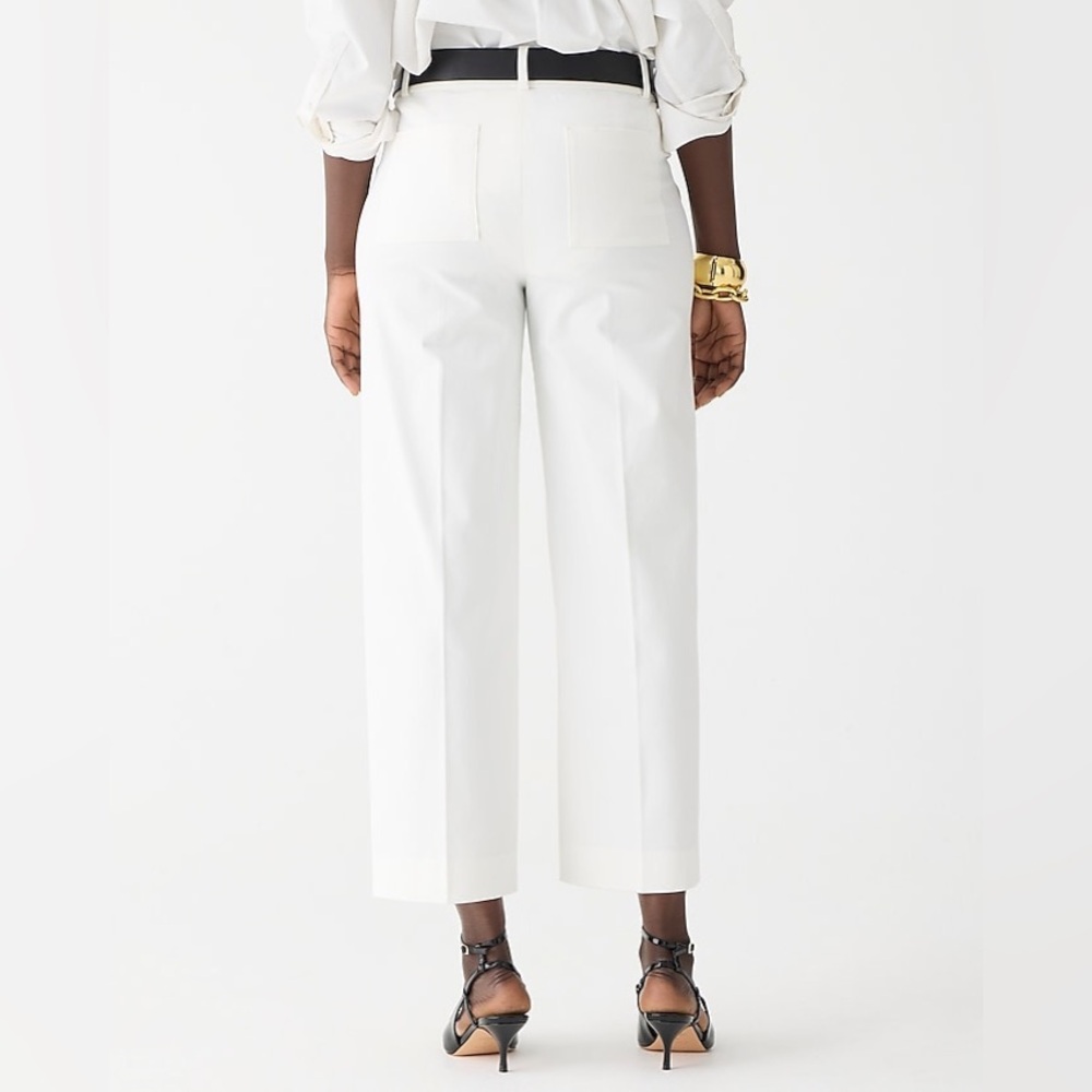 J. Crew Sydney wide-leg pant in bi-stretch cotton blend in Ivory size 0. NWT - Picture 4 of 11